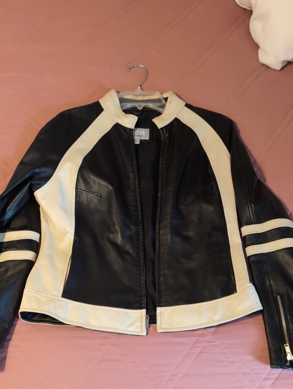 Wilson Leather Black Leather Jacket with Cream Panels